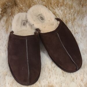 UGG Men's Chocolate Suede Slippers